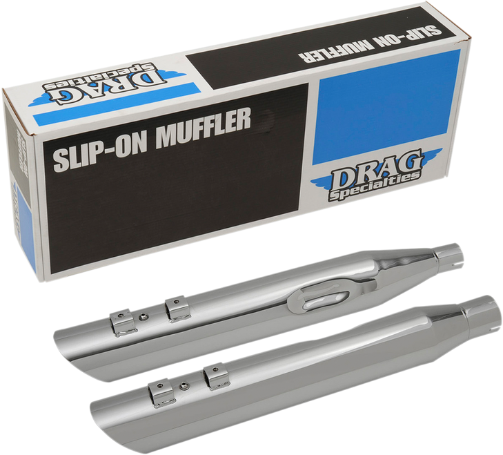 Drag Specialties 3-1/2" Slashdown Slip-On Mufflers - Chrome
