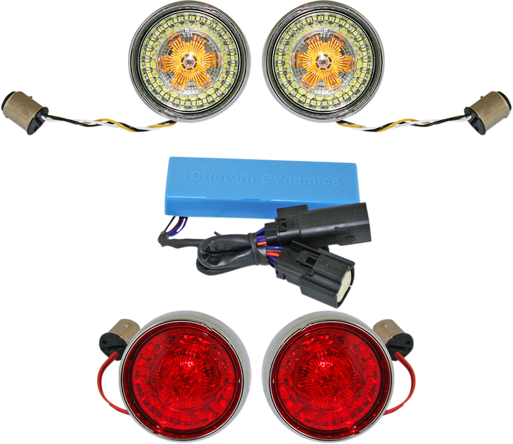 Custom Dynamics Full Bullet Turn Signal Conversion Kit - Chrome Pb-Ss-Bb-C