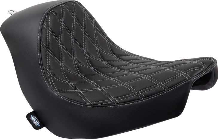 Drag Specialties Solo Seat - Double Diamond - Silver Stitching - Fl/Fx '18-'23