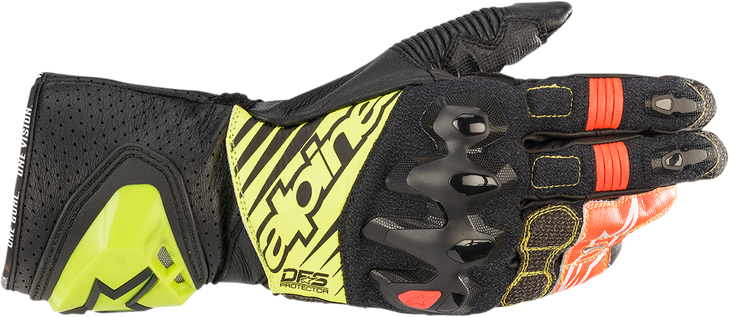 Gp Tech V2 Gloves - Black/Fluo Yellow/White/Fluo Red - 3Xl 3556622-1503-3X