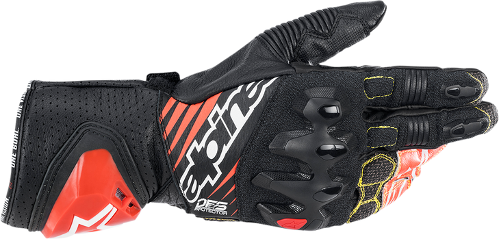 Gp Tech V2 Gloves - Black/White/Fluo Red - Small 3556622-1231-S