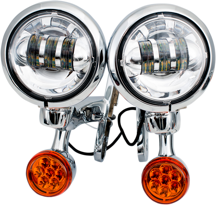 Rivco Products Led Turn/Run Lights - 4-1/2" - Chrome/Chrome Mv185