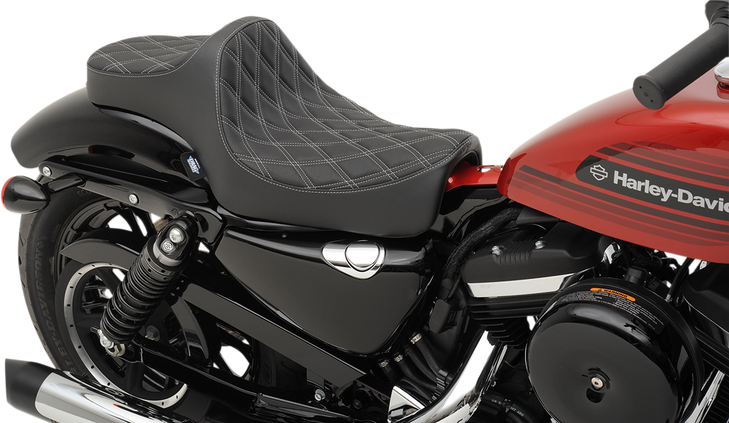 Drag Specialties Predator Iii Seat - Double Diamond - Silver Stitching - Xl '04-'22