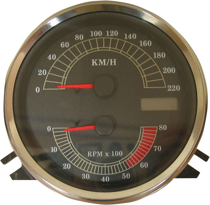 Drag Specialties Electronic Speedometer/Tachometer - Stock Look - 220 Kph/8000 Rpm