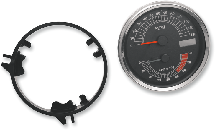 Drag Specialties Electronic Speedometer/Tachometer - Stock Look - 120 Mph/8000 Rpm