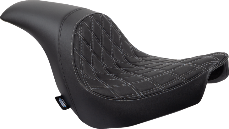Drag Specialties Predator Seat - Double Diamond W/ Silver Sitching - Vinyl - Flsb/Fxlr '18-'23