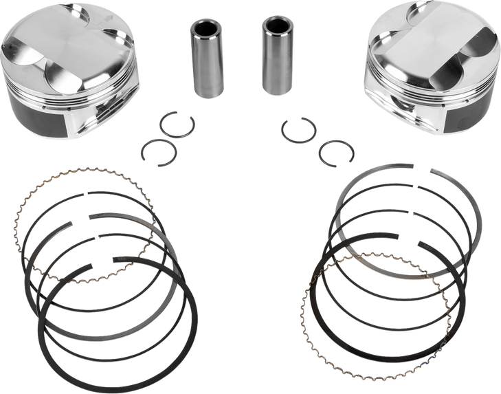 Je Pistons Piston Kit Hd M8 114 3.937 Bore 4.375 Stroke 12:1 398754