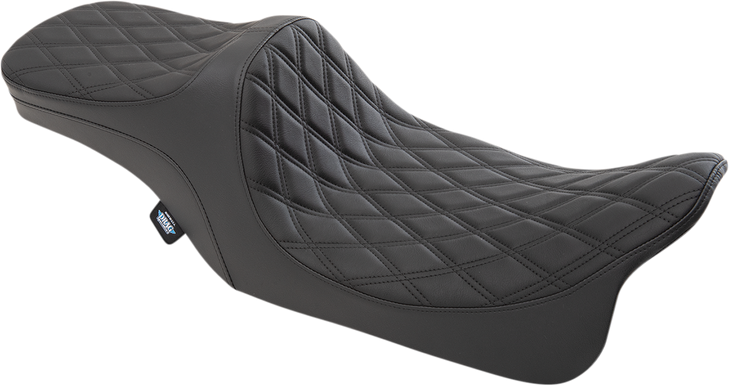 Drag Specialties Predator Iii 2-Up Seat - Double Diamond - Black Thread - Fl '99-'07