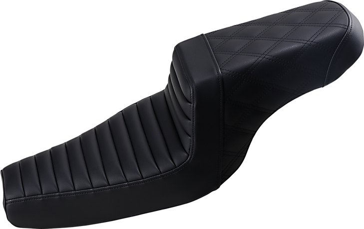 Saddlemen Step-Up Seat - Front Tuck-N-Roll/Rear Lattice Stitch - Black 807-11-176