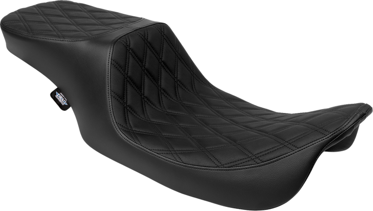 Drag Specialties Seats Predator 2-Up Seat - Vinyl - Double Diamond - Black Stitching- W/O Backrest - Fl '97-'07