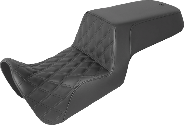 Saddlemen Step-Up Seat - Front Lattice Stitch/Rear Smooth - Black - Pan America '21-'23 821-34-172
