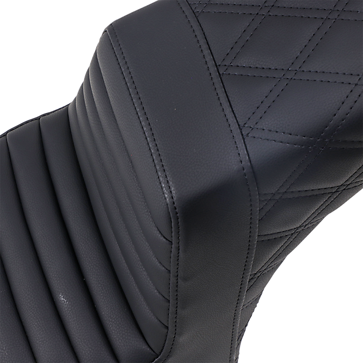 Saddlemen Step-Up Seat - Front Tuck-N-Roll/Rear Lattice Stitch - Black - Scout '18-'19 I18-33-176