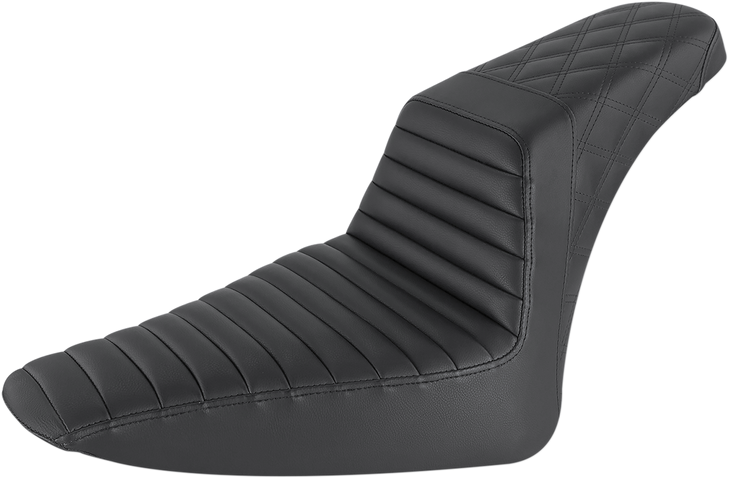 Saddlemen Step-Up Seat - Front Tuck-N-Roll/Rear Lattice Stitch - Black 812-26-176