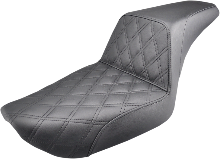 Saddlemen Step-Up Seat - Front Lattice Stitch - Black - Dyna 896-04-172