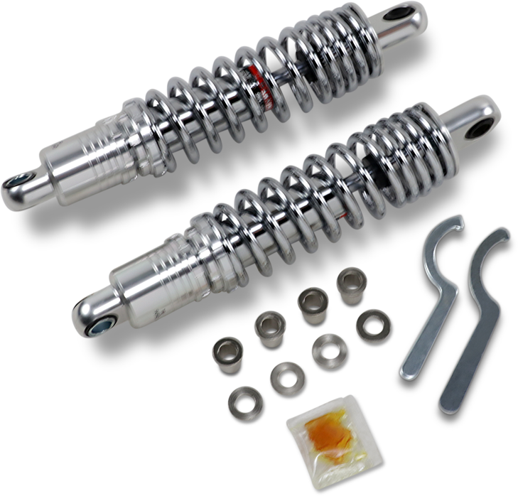 Drag Specialties Shocks Premium Ride-Height Adjustable Shocks - Chrome - Heavy Duty - 12.5"