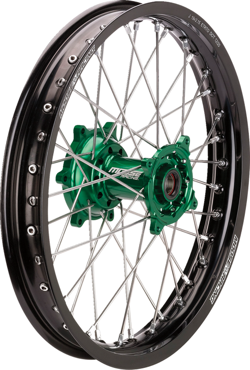 Moose Racing Wheel Assembly - Sx-1 - Complete - Rear - Black Wheel/Green Hub - 18X2.15 Kr-21518Bkgn