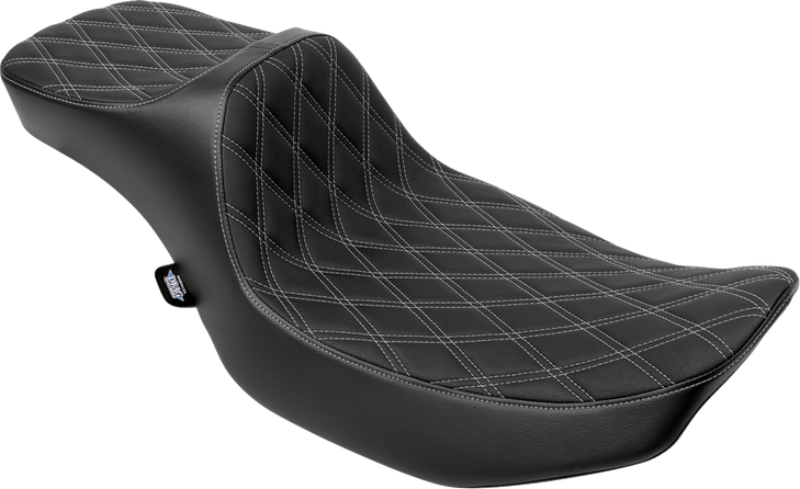 Drag Specialties Seats Extended Reach Predator Iii Seat - Double Diamond - Silver Stitching - Vinyl - Flh/Flt '23-'24