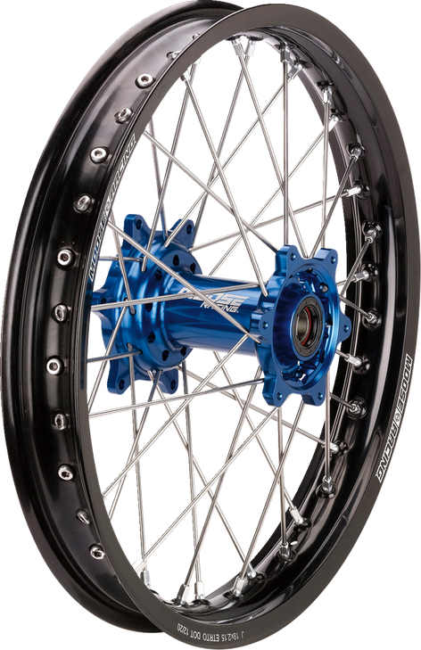 Moose Racing Wheel Assembly - Sx-1 - Complete - Rear - Black Wheel/Blue Hub - 19X2.15 - Yamaha Yr-21519-Bkbu