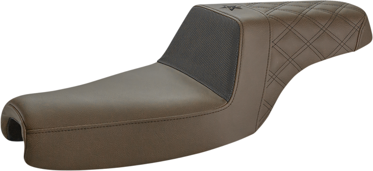 Saddlemen Unknown Industries Seat - Front Carbon Fiber/Black Gripper Lumbar/Rear Lattice Stitch - Xl '04-'23 Un07-03-173Br