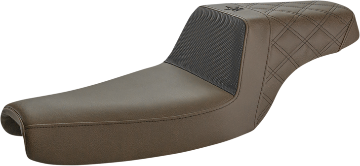 Saddlemen Unknown Industries Seat - Front Carbon Fiber/Black Gripper Lumbar/Rear Lattice Stitch - Xl '04-'22 Un07-11-173Br