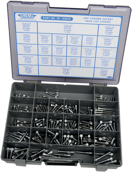 Drag Specialties Bolt - Socket-Head - Knurled - Assortment - Unc
