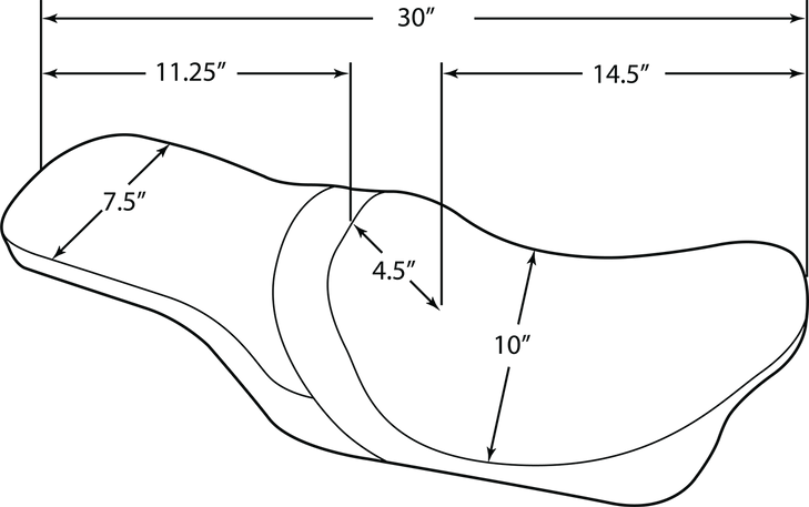 Drag Specialties Predator 2-Up Seat - Double Diamond - Black Stitching - Fl '99-'07