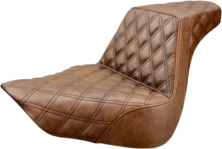 Saddlemen Step-Up Seat - Full Lattice Stitch - Brown - Fl/Fx '18-'23 818-27-175Br