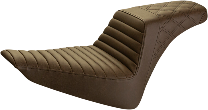 Saddlemen Step-Up Seat - Front Tuck-N-Roll/Rear Lattice Stitch - Brown 812-26-176Br