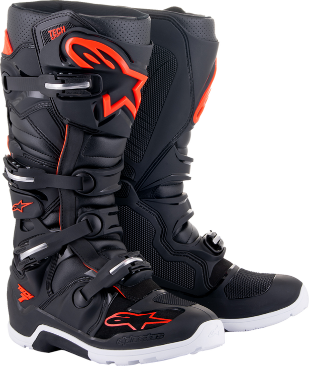 Tech 7 Enduro Boots - Black/Red Fluorescent - Us 12 2012114-1030-12
