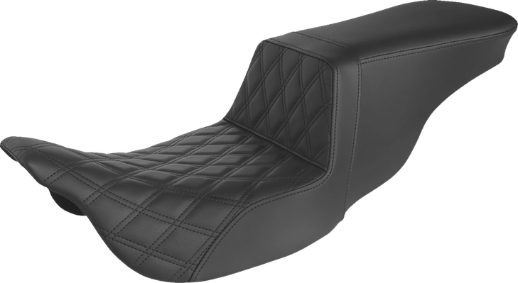Saddlemen Tour Step-Up Seat - Front Lattice Stitch - Black - Fl '08-'22 808-07B-192