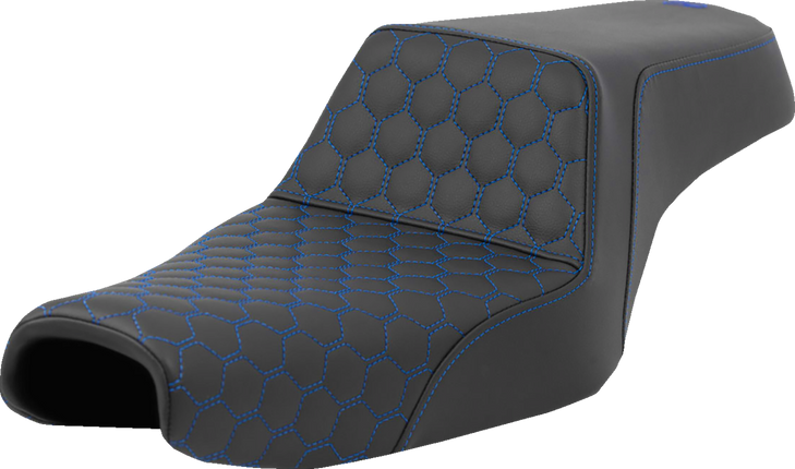 Step-Up Seat - Honeycomb - Blue Stitching - 3.3 Gal Tank - Sportster '04-'22 807-11-17701