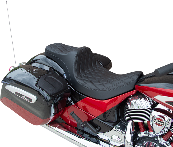 Drag Specialties Predator Iii Seat - Double Diamond - Black Stitching - Vinyl - Indian '14-'22