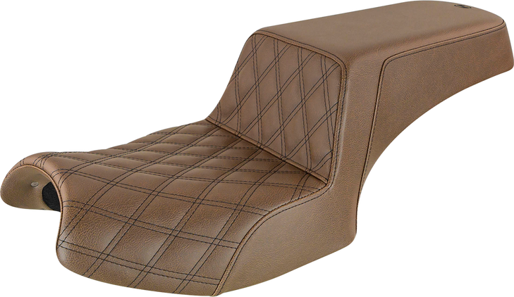 Saddlemen Step-Up Seat - Front Lattice Stitch/Rear Smooth - Brown - Challenger I20-06-172Br