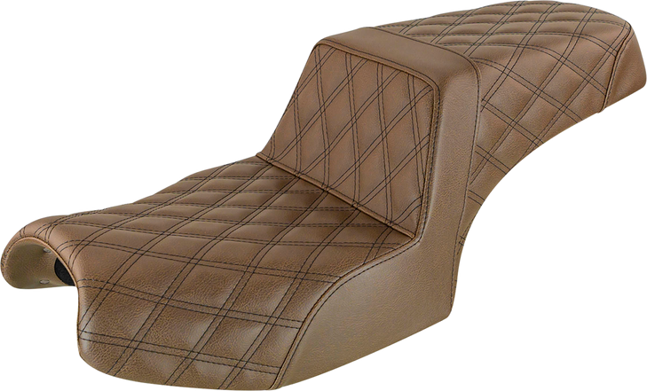 Saddlemen Step-Up Seat - Full Lattice Stitch - Brown - Challenger I20-06-175Br
