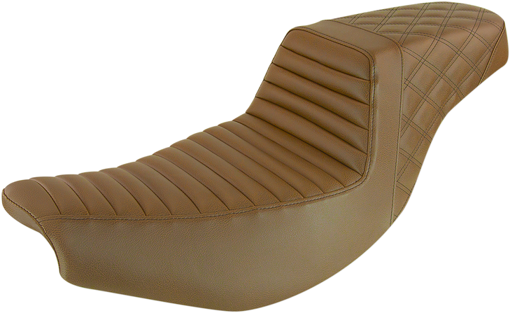 Saddlemen Step-Up Seat - Front Tuck-N'-Roll/Rear Lattice Stitch - Brown - Indian I14-07-176Br