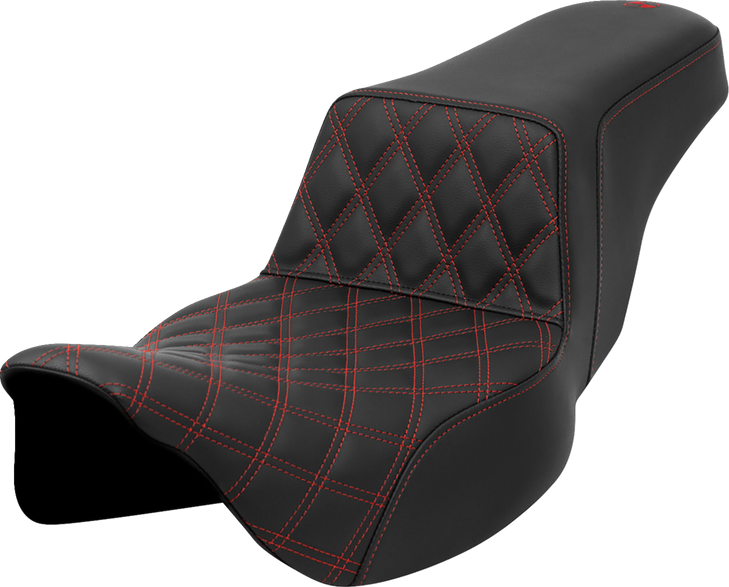 Step-Up Seat - Front Lattice Stitch - Red Stitch - Extended Reach - Flh/Flt '08-'23 808-07E-17204