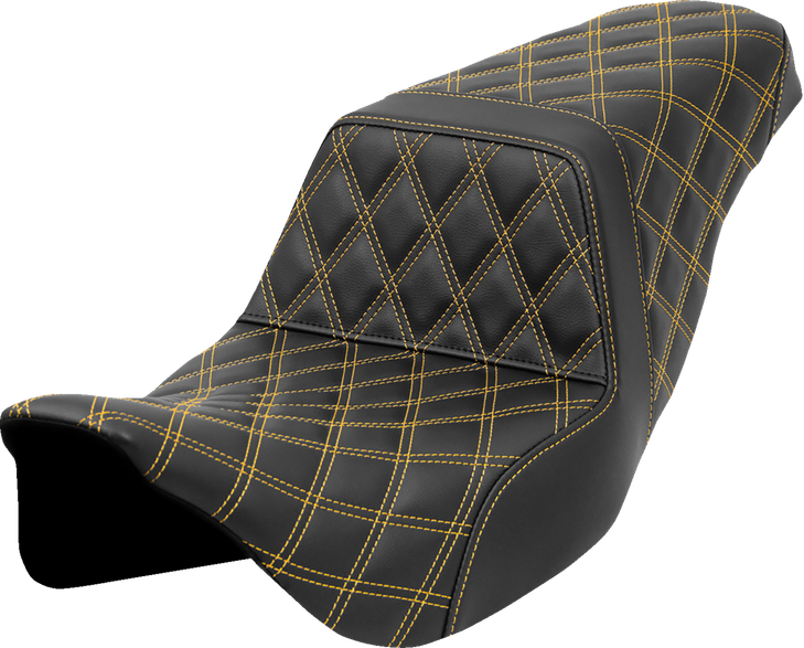 Step-Up Seat - Lattice Stitch - Gold Stitch - Flh/Flt '08-'23 808-07B-17507