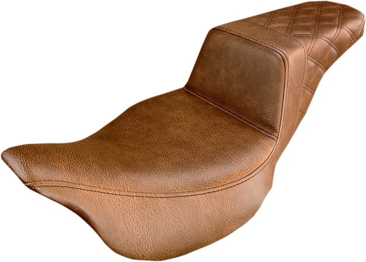 Saddlemen Step-Up Seat - Rear Lattice Stitch - Brown - Fl '08-'23 808-07B-173Br