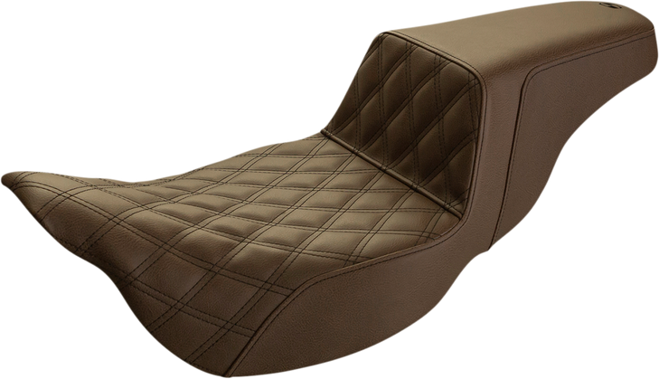 Saddlemen Step-Up Seat - Extended Reach - Front Lattice Stitch - Brown - Fl '08-'23 808-07B-172Brex