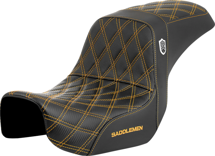 Pro Series Sdc Performance Seat - Carbon Fiber/Lumbar Gripper - Gold Stitch - Dyna '06-'17 Sc80604Gol