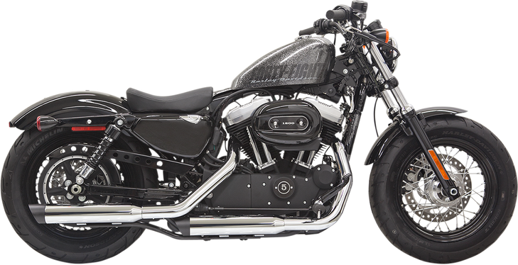 Bassani Xhaust Firepower Series Slip-On Mufflers - Chrome/Black - Slash-Cut - Sportster 1X27Sb