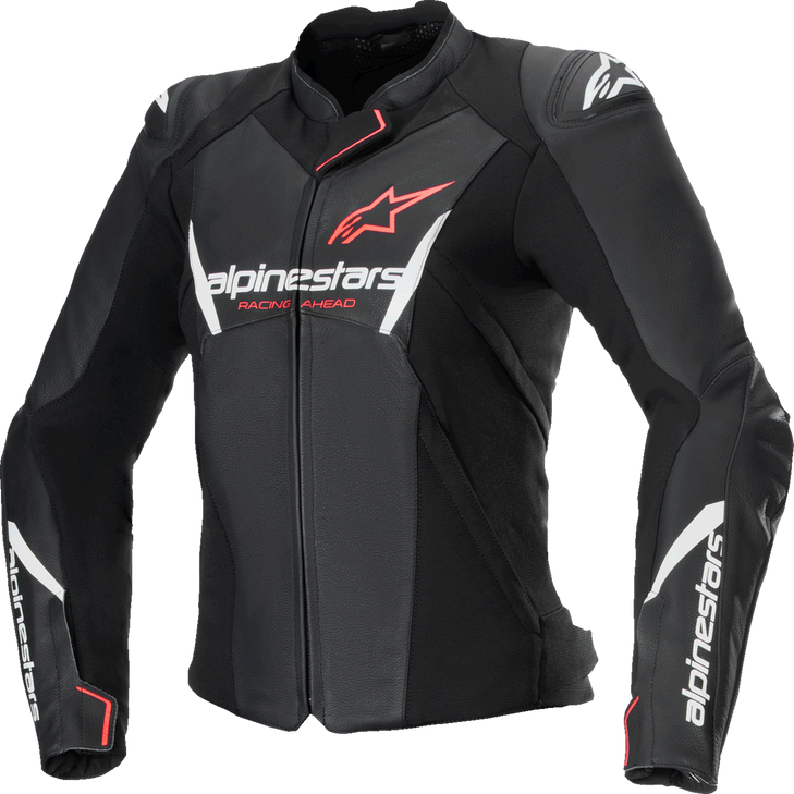 Stella Faster V3 Leather Jacket - Black/White Fluo/Coral - Us 14 / Eu 50 3113625-1781-50