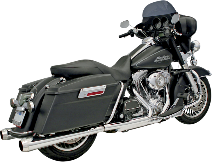 Bassani Xhaust Megaphone Mufflers - Chr/Pol - Tapered - Performance Baffle Flh-517L