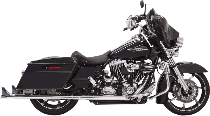 Bassani Xhaust Fishtail Mufflers - Chrome - W/Out Baffle - 33" - '95-'16 Touring 1F17E33