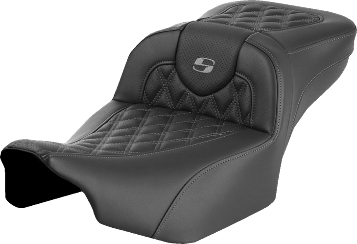 Roadsofa Extended Reach Seat - Without Backrest - Lattice Stitch - Gray Stitch - Fltr/Flhx '23-'24 823-07-18402
