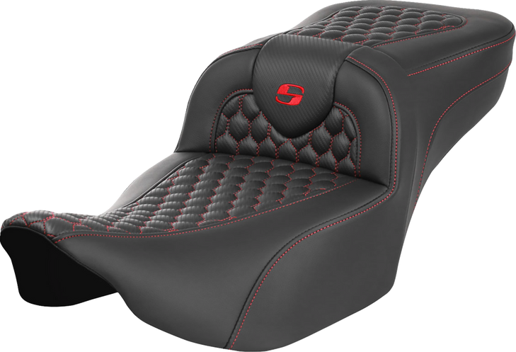 Roadsofa Extended Reach Seat - Without Backrest - Honeycomb - Red Stitch - Fltr/Flhx '23-'24 823-07-19004