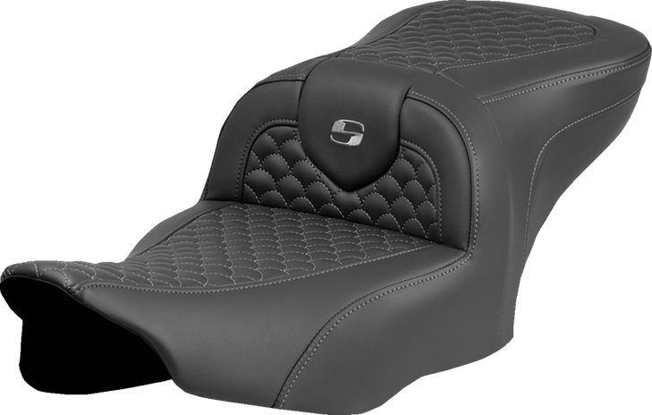 Saddlemen Roadsofa Seat - Dragon Scale Stitch - Dark Gray Stitch - W/O Backrest - Fltr/Flhx '23-'24 823-07-20802
