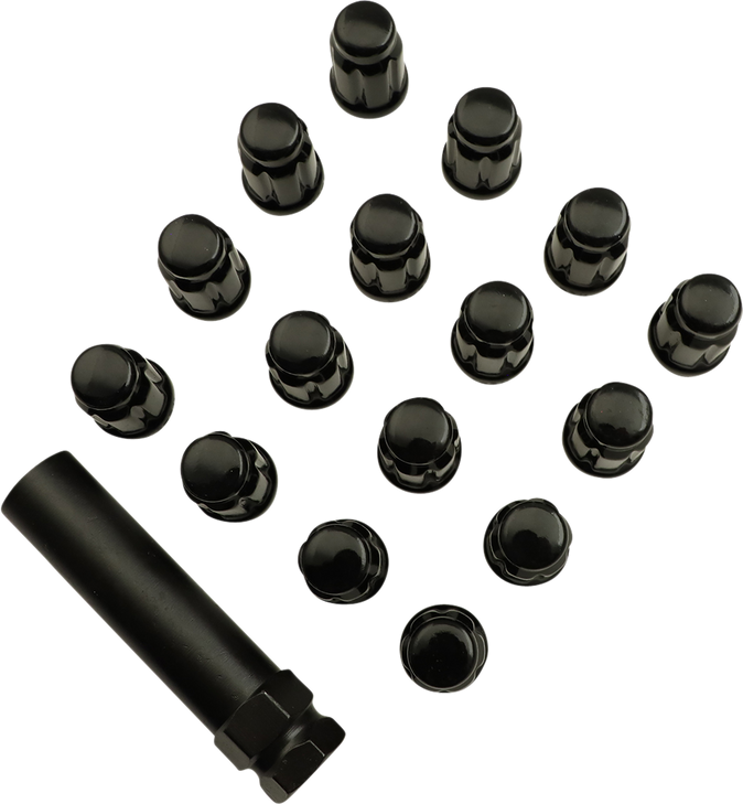 Moose Utility Lug Nut - Splined - 3/8" - Black - 16 Pack Spmo3803Bl4