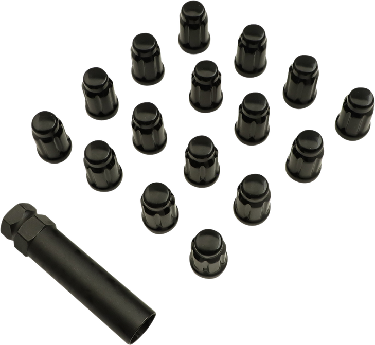 Moose Utility Lug Nut - Splined - 12 Mm X 1.25 - Black - 16 Pack Spmo03806Bl4