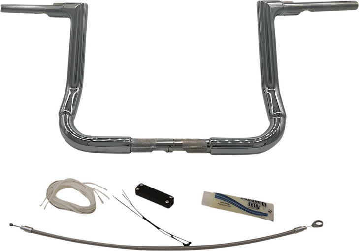 Fat Baggers Inc. Handlebar Kit - Flat Top - 12" - Chrome 609112